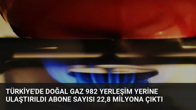 Türkiye’de doğal gaz 982 yerleşim yerine ulaştırıldı abone sayısı 22,8 milyona çıktı