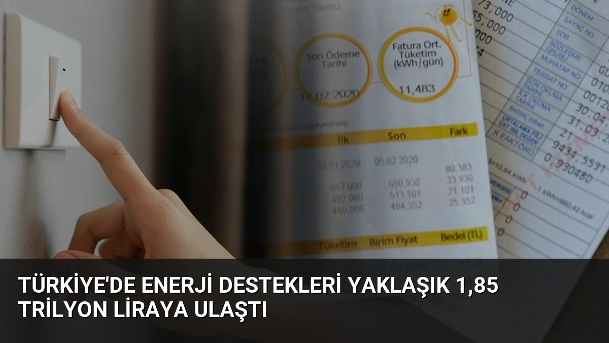 Türkiye’de Enerji Destekleri Yaklaşık 1,85 Trilyon Liraya Ulaştı