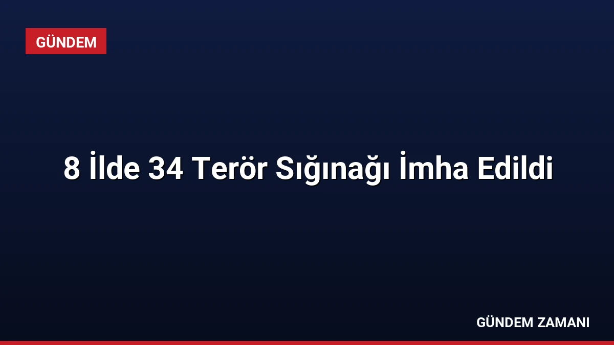 8 İlde 34 Terör Sığınağı İmha Edildi