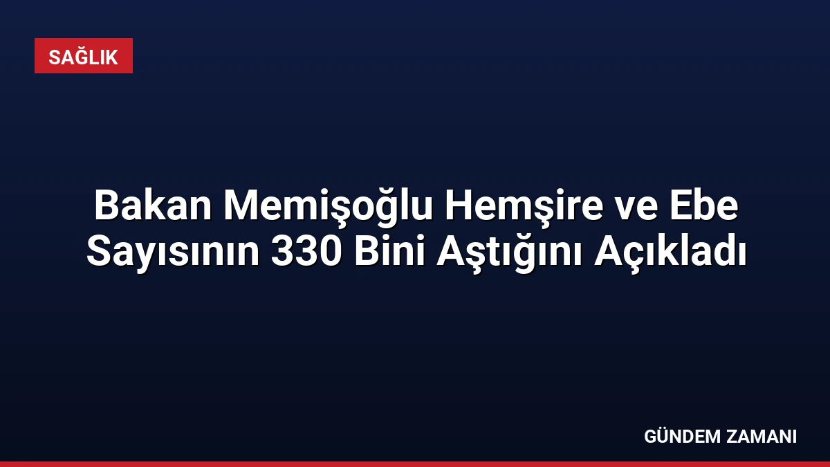 Bakan Memişoğlu Hemşire ve Ebe Sayısının 330 Bini Aştığını Açıkladı
