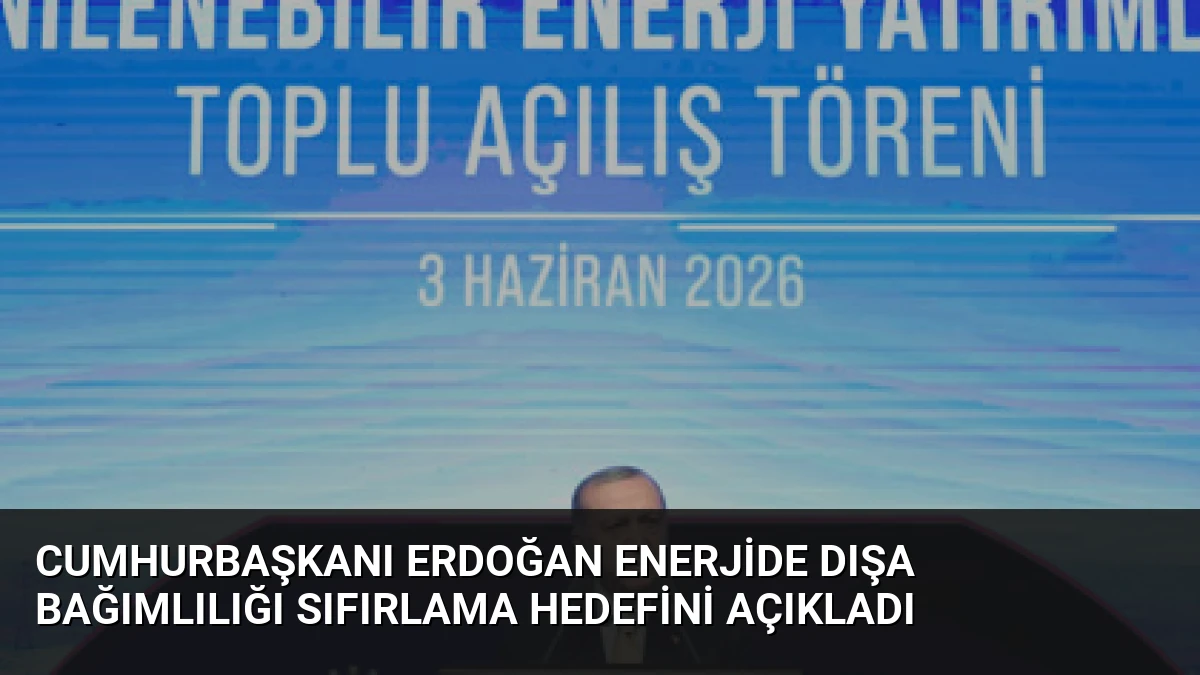 Cumhurbaşkanı Erdoğan Enerjide Dışa Bağımlılığı Sıfırlama Hedefini Açıkladı