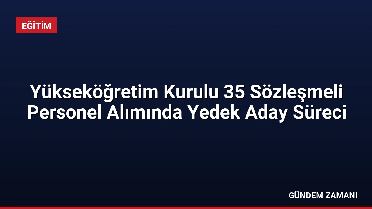 Yükseköğretim Kurulu 35 Sözleşmeli Personel Alımında Yedek Aday Süreci