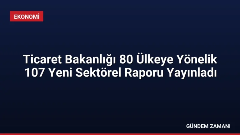 Ticaret Bakanlığı 80 Ülkeye Yönelik 107 Yeni Sektörel Raporu Yayınladı