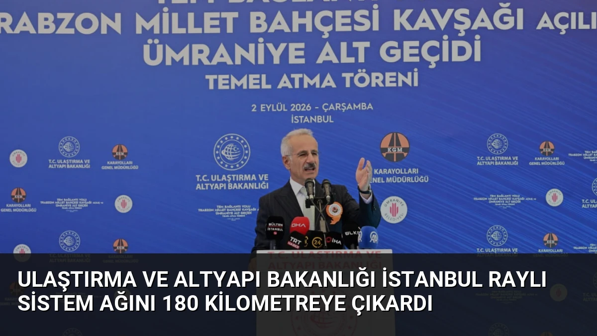 Ulaştırma ve Altyapı Bakanlığı İstanbul raylı sistem ağını 180 kilometreye çıkardı