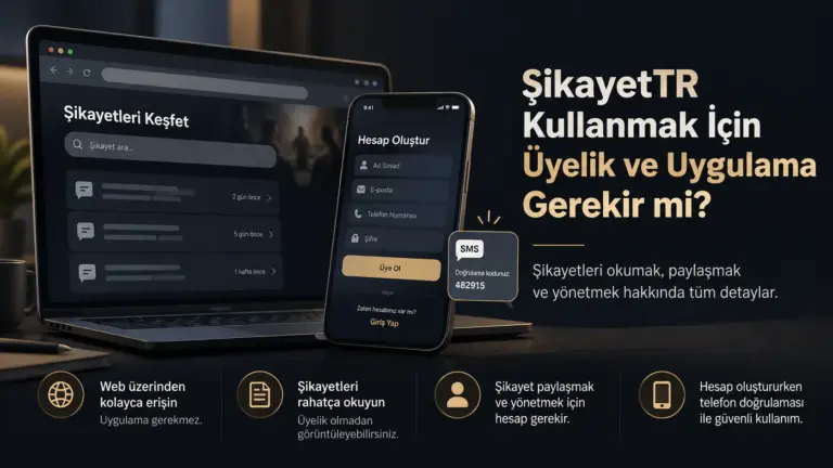 ŞikayetTR Kullanmak İçin Üyelik ve Uygulama Gerekir mi?