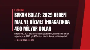Bakan Bolat: 2029 Hedefi Mal ve Hizmet İhracatında 450 Milyar Dolar