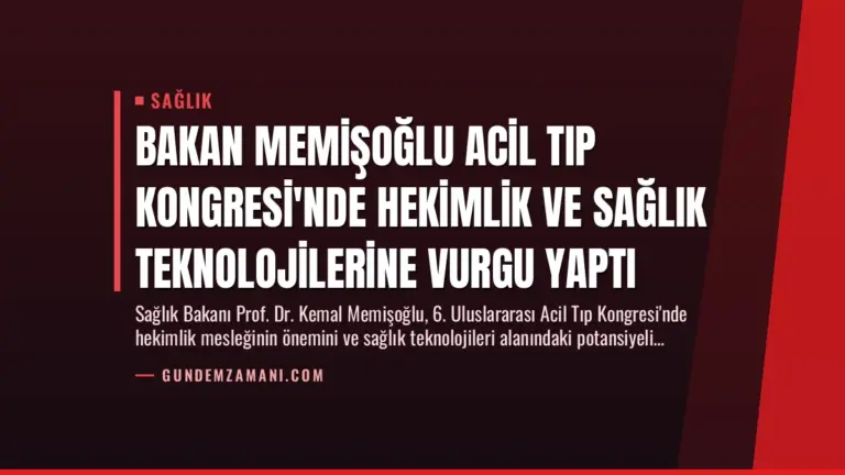 Bakan Memişoğlu Acil Tıp Kongresi’nde Hekimlik ve Sağlık Teknolojilerine Vurgu Yaptı