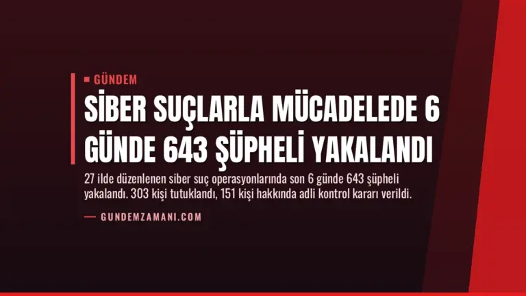 Siber Suçlarla Mücadelede 6 Günde 643 Şüpheli Yakalandı