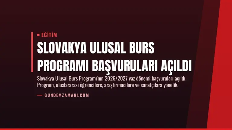Slovakya Ulusal Burs Programı Başvuruları Açıldı