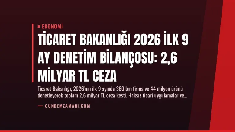 Ticaret Bakanlığı 2026 İlk 9 Ay Denetim Bilançosu: 2,6 Milyar TL Ceza