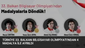 Türkiye 33. Balkan Bilgisayar Olimpiyatı’ndan 4 Madalya ile Ayrıldı
