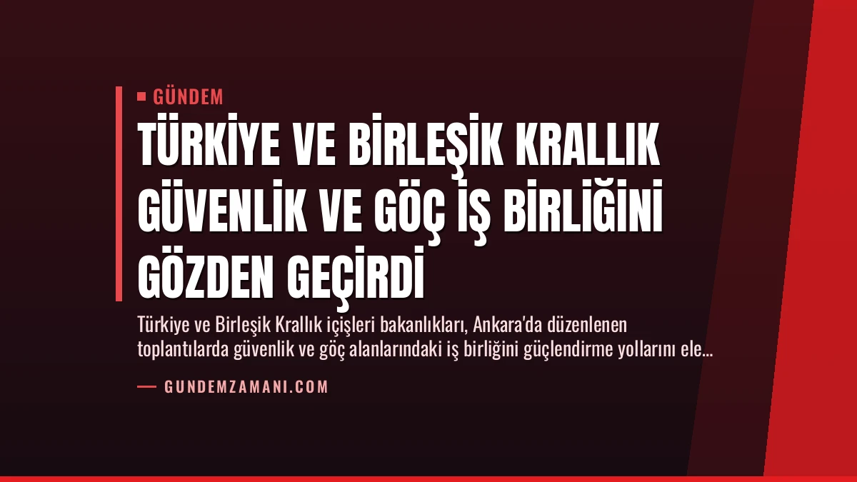 Türkiye ve Birleşik Krallık Güvenlik ve Göç İş Birliğini Gözden Geçirdi