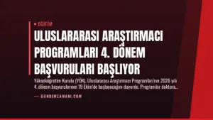 Uluslararası Araştırmacı Programları 4. Dönem Başvuruları Başlıyor