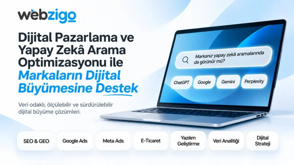 Webzigo'dan yapay zeka arama optimizasyonu ve performans pazarlaması çözümleri